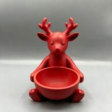 1pc Christmas Reindeer Jewelry Tray, Mini Desktop Ring And Earring Storage Box, Cute Christmas Desktop Decor, Suitable For Entryway, Can Store Candy, Holiday Party Gift, Holiday Home Christmas Decoration - Multicolor - View 13