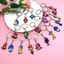 Disney 2 Soft Rubber Keychain Joy Sadness Anger PVC Figure Backpack Pendant Animation Merchandise - A - View 1