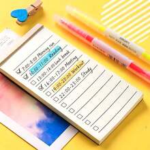 Vintage Kraft Paper Tear-Off Memo Pad, To-Do List Planner, Pocket Notebook, Daily Checklist, Memo Notepad, Student Office Memo, Lined Blank Small Notebook - Multicolor - View 2