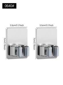 1/2pcs Bathroom Mop Holder, No-Drill Mop Storage Rack, Strong Adhesive Mop Clip Organizer, Suitable For Bathroom And Kitchen, Practical Hook - Storage Rack - View 11