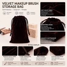 55Pcs Makeup Tool Set,30Pcs Makeup Brushes With Storage Bag, Includes Makeup Sponges, Powder Puffs, Bow Hair Scrunchies, Brush Cleaning Bowl, Complete Cosmetic Kit For Face & Eye Makeup, Synthetic Brushes For Beginners & Makeup Lovers - Brown - View 5
