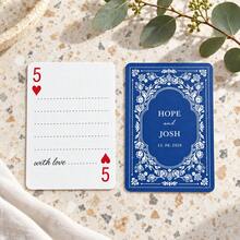 1pc Personalized Custom Name Date Wedding Poker Cards, Vintage Black Floral Back Playing Cards, Wedding Favor Gift For Couples, Party Game Home Decor - Multicolor - View 24