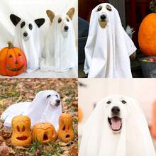 8PCS-Pet Halloween Ghost Cape Cosplay Costume, Spooky Ghost Cloak Party Dress-Up Outfit & Photo Prop For Small Medium Dogs Cats Halloween Party Decor - Multicolor - View 4