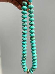 1pc Vintage Bohemian Style Acrylic & CCB Colorful Beaded Necklace, Suitable For Women's Daily, Vacation, Party, Wedding Wear And Gift - Colorful - View 4