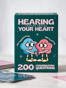 Hearing Your Heart Couples Conversation Card Game, 200 Fun Question Cards, Romantic Interactive Table Game, Christmas Game Night, Sweet Christmas Gift, Perfect For Couple Party & Holiday Gathering - Multicolor - View 1