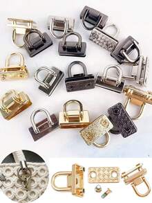 Fashion Metal Side Pocket Hook With D-Ring, Elegant Handbag Shoulder Strap Connector, Insertable Hardware Accessory With Screws, Suitable For Handbags And Travel Decoration, Wallet Making Materials, Wallet Making, DIY Wallet Making, Suitable For Fashion Enthusiasts, Pragmatists, DIY Enthusiasts, Unisex - A - View 6