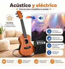 Ukelele 23 Eléctrico Con Amplificador, Kit Infantil Complet - Marrón - Ver 9