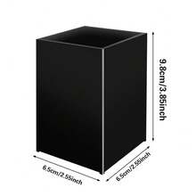 Acrylic Makeup Brush Storage Case Pen Holder Desktop Office Pen Box Study Stationery Organizer Box Dressing Table Storage Brush Holder Suitable For Home School Office Holiday Gift Initial Name 26 Letters Pattern - Black - View 2