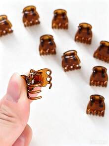 36pcs Mini Hair Claw Clips In Three-Color Mix (Storage Jar Included) – Securely Holds Buns And Bangs; Versatile Hair Accessory - Multicolor - View 5