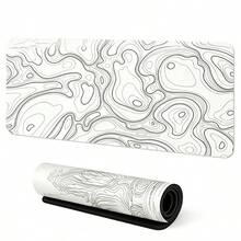 Black And White Mouse Pad, Topographic Map Large Gaming Mouse Pad - Extended Contour Mouse Pad, Laptop Keyboard Pad, With Non-Slip Rubber Base, Stitched Edge Soft Cloth Mouse Pad, For Home Office - View 7