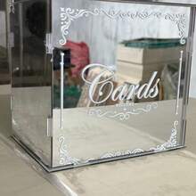 1pc Acrylic Wedding Card Box With Mirror Design - Perfect For Weddings, Anniversaries, Card Storage, Best Gift, Wedding Decor, Home Decor, Room Decor, Party Gift - Multi-color - View 7