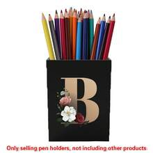 Acrylic Makeup Brush Storage Case Pen Holder Desktop Office Pen Box Study Stationery Organizer Box Dressing Table Storage Brush Holder Suitable For Home School Office Holiday Gift Initial Name 26 Letters Pattern - Black - View 31