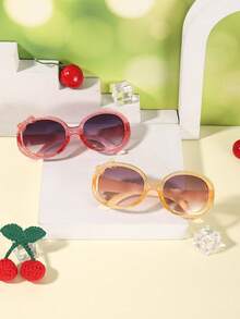 2pcs 3-8Y Girls Cute Bowknot Glitter PC Frame Fashion Eyeglasses For Party & Daily Dressing With Glasses Box - Multicolor - View 3