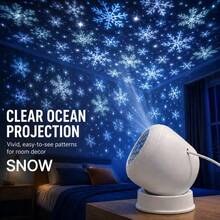 USB Christmas Snowflake Projection Light & Holiday Decorative Night Light, Flat 360° Rotating, Non-Slip Base, Stage Decoration, Equipped With Snowflake Pattern To Create Snowy Atmosphere-Easy Operation, Perfect Holiday Choice. Christmas, Halloween, Thanksgiving, Birthday Gift - Snowflake Projector Light - View 6
