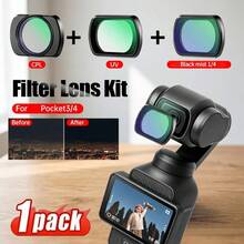 1pc Magnetic CPL Filter/UV Filter/Black Mist Filter/ND2-32, Compatible With DJI Osmo Pocket 3/4 Lens, Magnetic Mounting System, High Transmittance And Light Reduction Lens Protection Filter - View 2