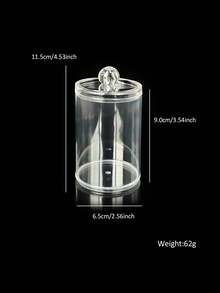 1pc Single/Double Layer Cylindrical/Square Storage Can, Desktop Organizer For Beauty And Nail Tools, Cotton Swabs, Cotton Pads, Jewelry And Small Accessories, Cosmetic Storage Tool, Back To School Essential - Clear - View 7