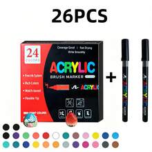 13-63 Colors Professional Art Acrylic Marker Set,Soft Tips,Suitable For Painting,Sketching Coloring,Perfect Great Gift For Friends,Back To School - Multicolor - View 9
