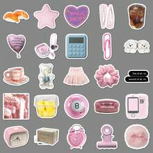 50pcs Korean Ins Style Fresh Aesthetic Stickers, Creative Personalized Cross-Border Stickers For Journal, Water Bottle, Phone, Computer Decoration - Multicolor - View 4