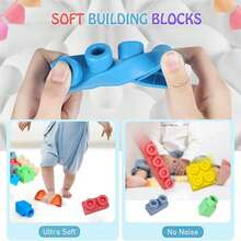 Toddler Soft Blocks, Children's Building Blocks, Large Creative Stacking Blocks 20pcs Set STEM Toddler Toys Gift, Educational Baby Blocks Colorful Soft Blocks Set - Multicolor - View 3