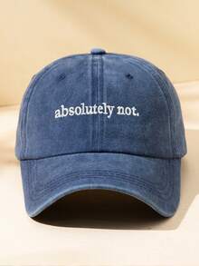 MAKEFGE 1pc Unisex Absolutely Not Embroidered Baseball Cap, High Quality Classic Washed Vintage Baseball Cap, Soft Comfortable Sweat-Absorbent Breathable Outdoor Casual Sports Adjustable Sun Hat - A - View 6