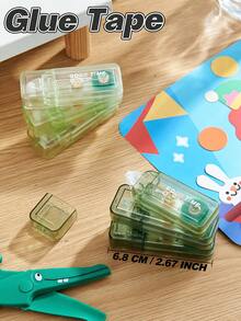 12/6Pcs Gradient Color Mini Dot Glue Tape,Quick Dry Strong Adhesion Mess Free Double Sided Adhesive Roller For Students Office Workers Back To School,Portable Instant Sticking For Note Journaling Planner Scrapbooking Crafting Photos Cards DIY - Sets - View 2