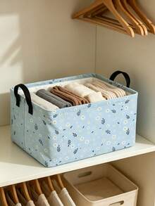 Rectangular Daisy Storage Basket, Collapsible Gift Basket With Handles, Books Box, Room Decor, Can Store Clothes, Cosmetics, Books, And Other Miscellaneous Items, Suitable For Bedroom, Bathroom, Kitchen, Office And More, Christmas Gift, Halloween Gift For Family And Friends - Multicolor - View 4