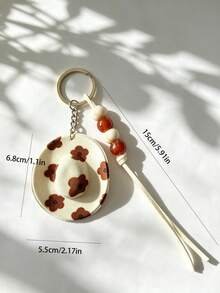 1pc Cowboy Hat Beaded Pendant Keychain Keyring Bag Charm Accessory, Suitable For Wallet, Handbag And Other Bag Decoration - Multicolor - View 6