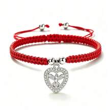 1Pc Hollow Heart Peace Dove Pendant Bracelet Crystal Rhinestone Charm Handwoven Rope Bangle For Women Couple Lucky Fashion Jewelry Gift - Love Pigeon - View 17