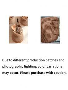Wall-Mounted Woven Rope Storage Basket, Bohemian Style Wall Hanging Storage Basket, Suitable For Kitchen, Bedroom, Bathroom And Home Decor - Multicolor - View 11