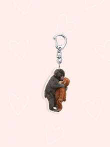 1 Set 2D Flat Popular Monkey Acrylic Keychain, Emotional Gift For Animal Lovers, Monkey Fist Bag Charm, Collectible Pendant - Multicolor - View 14