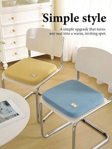 1pc Square Memory Foam Seat Cushion With Removable Zipper Cover, Non-Slip Chair Pad, Soft Thickened Seat Pillow, Suitable For Office, Home Dining Chair, Car, Multiple Color Options - Multicolor - View 8