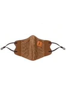 Autumn/Winter Teddy Fleece 3D Warm Face Mask, Unisex, Leather Patch Decor, Windproof, Breathable, Adjustable Ear Loops, Suitable For Commuting, Outdoor, Cycling - Teddy Fleece - View 16