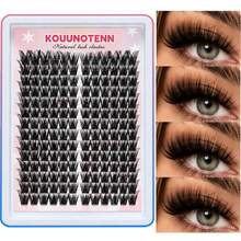 168Pcs Black Band DIY Lash Clusters, Mixed Length Individual False Eyelashes, Natural Voluminous Cluster Lashes For Customizable Eyelash Extensions, Daily Wear, Dating & Party Makeup - View 8