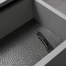 1 Roll Black Honeycomb Textured Cabinet Liner, Waterproof Oil Resistant, Moisture & Dust Proof, Easy To Clean, Fits Cabinets, Drawers, Refrigerators, Works Great As Kitchen Countertop Pad For Furniture Storage - View 5