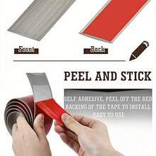 1m Self-Adhesive Floor Transition Strip, PVC Wood Grain Flooring Trim Strip, Waterproof Floor Gap Cover Easy Install Doorway Edges Protector - P40 - View 3