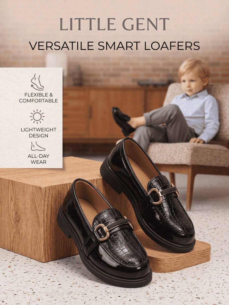 Black Slip-On Loafers, Spring/Autumn New Style, Durable And Easy To Clean, Wipe Directly When Dirty - Black - View 1