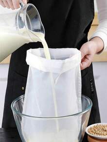 1pc Fabric Filter Bag Set, Modern White Kitchen Multi-Function Filter Bag, Reusable Nylon Fine Mesh Filtration Bag, Suitable For Brewing, Nut Milk And More, Convenient Filtration And Draining Kitchen Tool - Multicolor - View 3