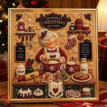 Christmas Pearl Painting, Christmas Half Circle Pearl Diamond Frame Art Set, Adult Pearl Diamond Art Set For Beginners, Gem Diamond Dot Diamond Crafts For Home Wall Decoration - Sets - View 5