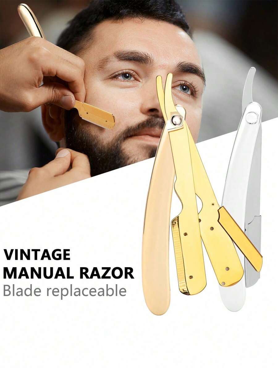 Professional Barber Folding Straight Razor Manual Shaving Razor Holder (Blades Not Included) Hair Salon Trimming Tool - Tool Holder - View 1