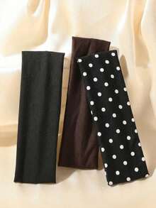 6/1pc Y2K Retro Leopard Print Polka Dot Striped Women's Sports Headband, Suitable For Daily Life, Street Dance And Sports Hair Accessory - Multicolor - View 2
