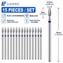 15Pcs Diamond Nail Drill Bits 3/32" Shank, Professional Cuticle & Dead Skin Removal Manicure Salon Accessories - Multicolor - View 8