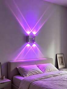 Đèn tường RGB 16 màu, đèn ngủ cảm biến chuyển động thông minh, lắp đặt bằng nam châm, đèn ngủ trang trí phát sáng hai mặt, đèn tường LED sạc USB, chiếu sáng 4 hướng, phù hợp cho phòng ngủ, phòng khách, hành lang, đầu giường, phòng chơi game - Nhiều màu - Xem 8