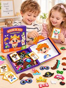 Children's Desktop Magnetic Puzzle Game DIY Magnetic Book Crazy Face Dress-Up Game And Preschool Learning Activity, Travel STEM Toy, Fun Refrigerator Magnets Suitable For 3-8 Years Old - DIY Dress Up - View 6