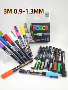 UNI NEW PACKAGE Paint Marker Pen Set And Single PC-3M 0.9-1.3mm Water Based Colors Permanent Acrylic Pen Graffiti Art Supplies Back To School - 3M 0.9-1.3MM - View 6