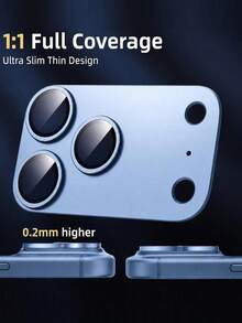 1Pack Camera Lens Protector Compatible With Iphone 18 Pro/18Promax [Keep Original Shooting], Scratch-Resistant, 9H Ultra-Thin Tempered Glass & Aviation Aluminum Alloy Camera Guard-Glacier Blue - Light Blue - View 5