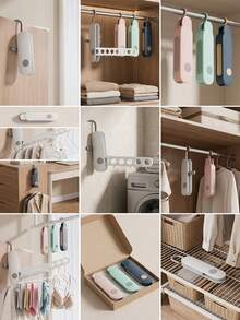 Travel Drying Rack, Foldable Drying Rack, Rotating Drying Rack, Home Storage Rack, Heavy Duty, No Drilling, Foldable Design, Sturdy And Durable, Includes 7-Hole Drying Rack And Hooks, Suitable For Travel And Various Spaces Like Bedroom, Bathroom, Closet, Laundry Room, Entryway, Can Hang Coats, Hats, Towels, Socks, Underwear, Etc.; Space-Saving, Helps Home Organization And Storage. - Multicolor - View 10