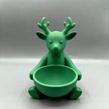 1pc Christmas Reindeer Jewelry Tray, Mini Desktop Ring And Earring Storage Box, Cute Christmas Desktop Decor, Suitable For Entryway, Can Store Candy, Holiday Party Gift, Holiday Home Christmas Decoration - Multicolor - View 9