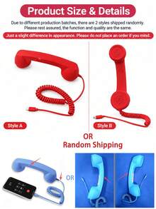 Retro Phone Handset For Type-C Devices Vintage Style Cell Phone Handset With Volume Control & Mic, Noise Reduction Wired Landline Handle Handset For Mobile Video Conferences,Calls,Meetings - View 11