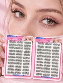 ACE Glue-Free Removable Segmented False Eyelashes, Natural-Looking Upper Lashes, Large Capacity 12 Rows Self-Adhesive Clusters - View 1