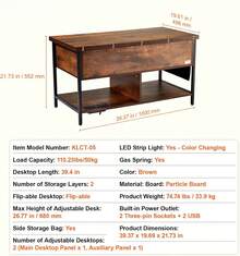 Sofa & Console Tables - Brown - View 6